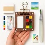 Watercolor Kit, Mini Watercolor Paint Set, Compact Travel Watercolor Kit with 12 Colors, Pocket Paint Set with Brush & Sketchbook for Artists, Beginners & Students (8 Grids)