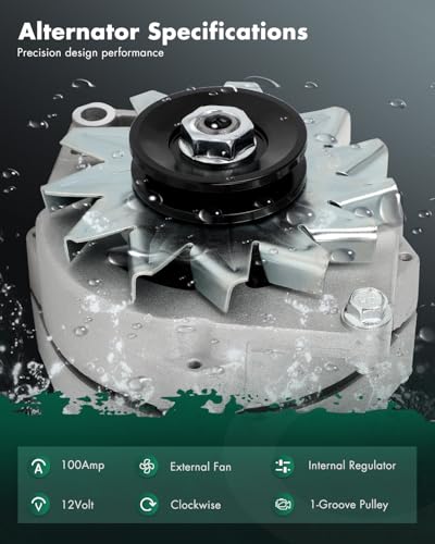 Image of 1 Wire GM Alternator SCITOO New Self-exciting Alternator Fit for Chevy High Output 12V 105Amp 10SI SBC BBC GM Replace #ADR0335 7127-SE105 400-12340 ADR0151 20-102-7