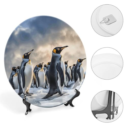 Plato decorativo Sea Penguin Bone China 6 pulgadas miniatura 4