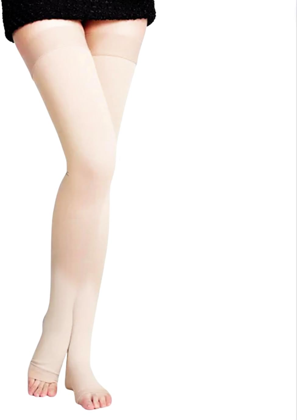 MEDICAL COMPRESSION STOCKINGS 10-20 mmHg FOR WOMEN AND MEN, THIGH HIGH OPEN TOE, SOCKS VARICOSE VEIN SUPPORT CIRCULATION PLUS SIZE IMPROVED CIRCULATION SWELLING - J9302