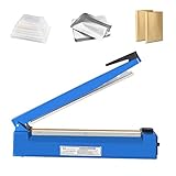 Hanchen Impulse Heißsigelmaschine 400mm (15,7 Zoll) Impuls Folienschweißgerät Tragbare Kleine Heißsiegelmascine Handdruckende Versiegelungsmaschine für Lebensmittel