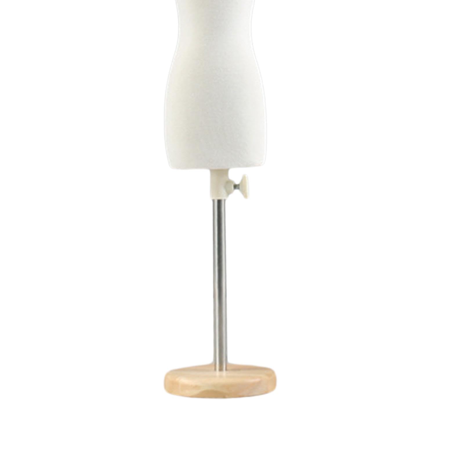 Puppenkleid Ständer Schneiderpuppe Mini Dress Form Torso Ständer mit Sockel für Puppenkleidung für Puppenhaus DIY Projekte Kinder Modeentwürfe Musterg, 33 cm runder Sockel