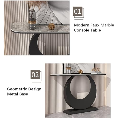 Mesa consola de mármol sintético de lujo para recibidores selectos 4