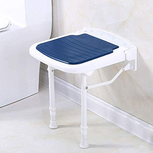 Sièges de douche pliants et tabourets muraux bleus de 47.5Hcm pour seniors