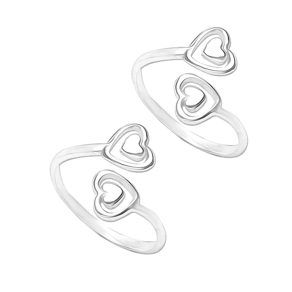 LeCalla 925 Sterling Silver BIS Hallmarked Double Heart Toe Ring for Women (B0BT7XTDH2) Amazon Price History, Amazon Price Tracker