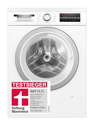 Bosch WUU28T71, Stiftung Warentest Testsieger*, Serie 6 Waschmaschine 8 kg, Unterbaufähig, 1400 UpM, Beladungserkennung, Hygiene Plus, Nachlegefunktion, Frontlader, LED Display, Schontrommel, AquaStop Bosch WUU28T71, Stiftung Warentest Testsieger*, Serie 6 Waschmaschine 8 kg, Unterbaufähig, 1400 UpM, Beladungserkennung, Hygiene Plus, Nachlegefunktion, Frontlader, LED Display, Schontrommel, AquaStop