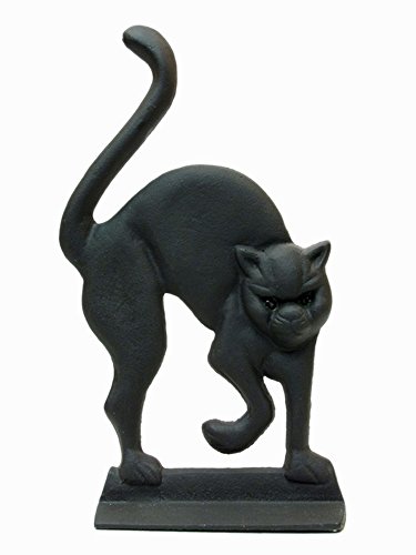 Cast Iron Animal Door Stopper Decor Cute Black Cat Decorative Doorstop