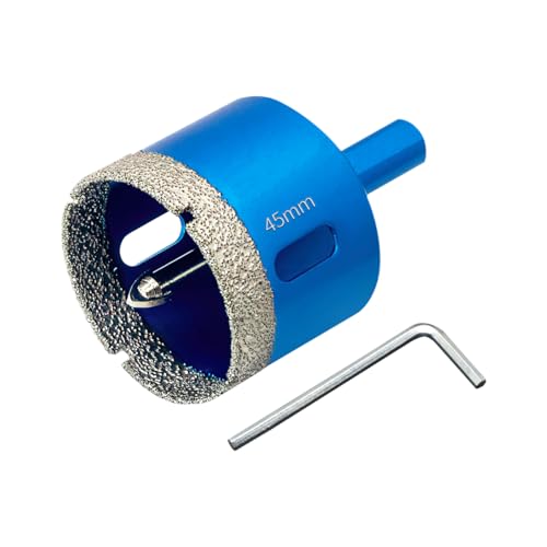 Teronbeta Diamond Hole Saw 45mm with Pilot Center Drill Bit, Vacuum Brazed Diamond Core Hole Cutter for Tile, Porcelain, Glass, Ceramic, Marble