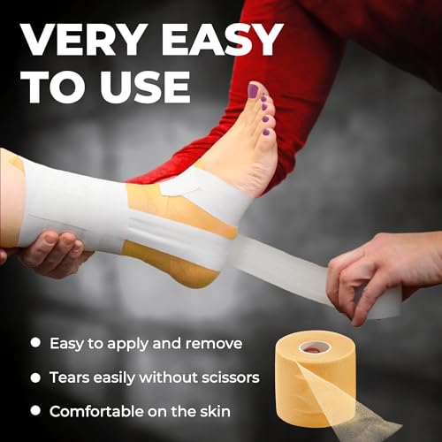 image for Mighty-X Premium White Athletic Tape for Injuries - 3 Pack with Pre-wr