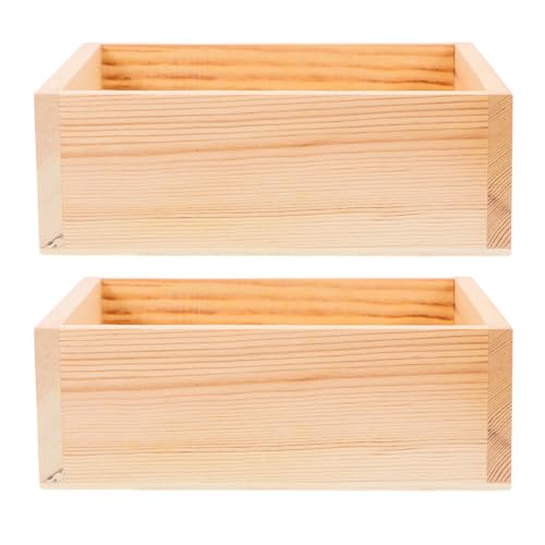 LOGOFUN 2PCS Wooden Sake Cups Wood Sake Boxes Japanese Sake Cup Containers for Home Kitchen Bar Restaurant Table Supplies - 15.5 * 13.5 * 5.6CM