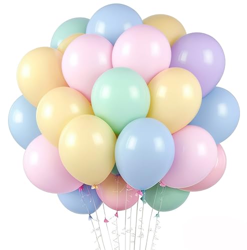 Luftballons Pastell,100 Stück Pastell Luftballons,10 Zoll Latex Luftballons Geburtstag,luftballons pastellfarben,Luftballon Partydeko Geburtstags Hochzeits Festival Jahrestag Deko