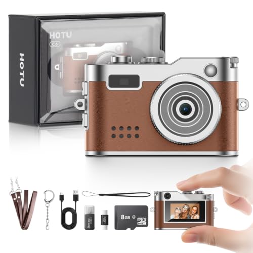 Image of HOTU Keychain Camera, Mini Digital Camera 1080P HD with Flash Brown