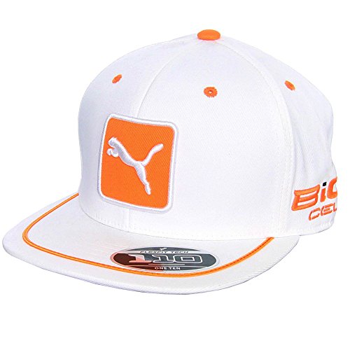 PUMA Pro Tour Cat Patch 110 Snapback Cap (White/Orange) Golf