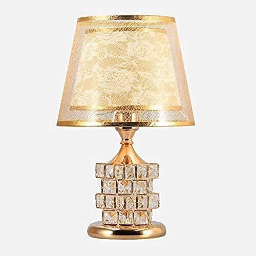Lampe de bureau cristal E27 résout le manque de luminosité avec double interrupteur salon or