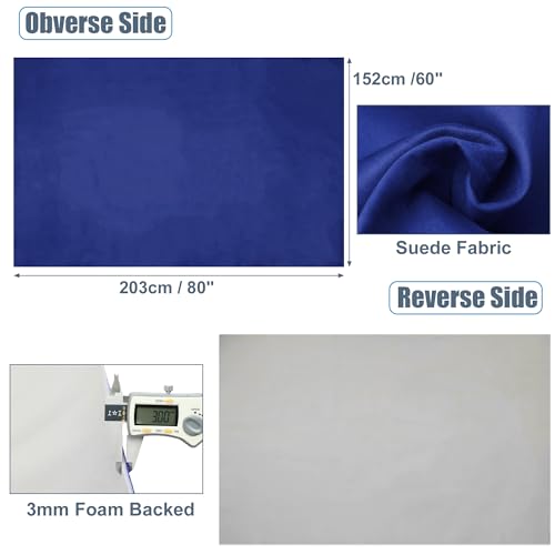 X AUTOHAUX Suede Headliner Fabric 80" Length x 60" Width Foam Backed for Car Truck SUV Interior Trim Protect Aging Broken Faded DIY Repair Replacement Navy Blue by X AUTOHAUX - Image 7