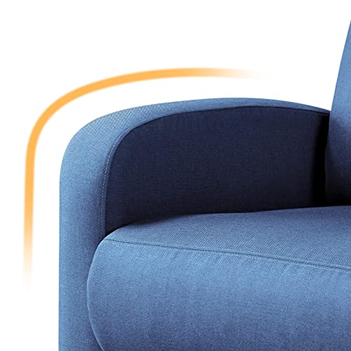 Yaheetech Fabric Recliner Chair Sofa Ergonomic Adjustable Single Sofa With Thicker Seat Cushion Modern Home Theater Seating For Living Room Light Blue #TOP6