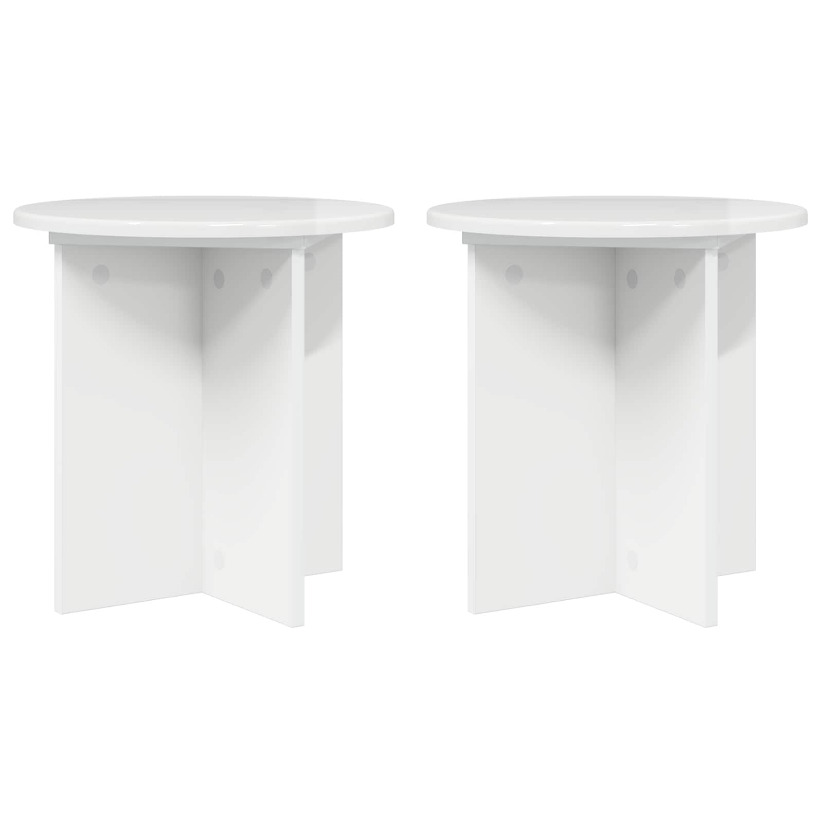 2er Set Pflanzenständer Hochglanz Weiß 40x40x40 cm - Moderner Blumenhocker aus Holzwerkstoff, Pflanzentisch für Zimmerpflanzen, Wohnzimmer und Büro