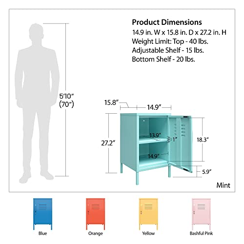 Novogratz Cache Metal Locker, Yellow End Table #TOP1