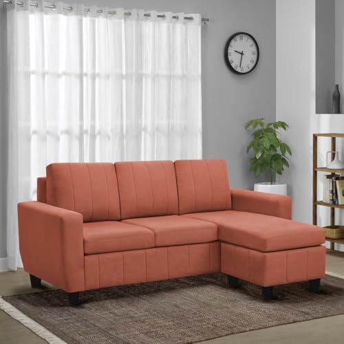 Image of Sleepyhead Bae Designed by Duroflex - Interchangeable L Shape Sofa Set |Modular Rearrangeable Lounger |Space-Saving, Comfortable & Easy-Maintenance Sofa For Living Room |3 Year Warranty - Ember Orange