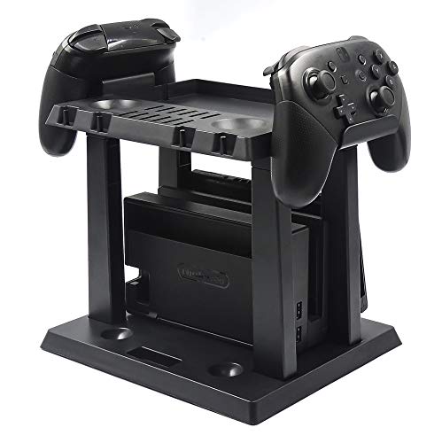 Tieesa Switch Multifonction Controller Support de Rangement Tour Boîtier de Jeu Boîte de Rangement Support Compatible pour Interrupteur Disque Carte Interrupteur Console Host Switch Controller