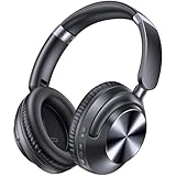 TAGRY Hybrid Active Noise Cancelling Bluetooth Headphones 100H Playtime Wireless Over Ear Headphone with Fast Charging Hi-Res Audio Headsets Comfort Earcups for Commute Travel Office Phone PC Black