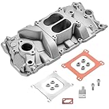 OXYSTAR 2101 2001 Intake Manifold Kit Aluminum Performance Dual Plane Compatible with Chevy Small Block 1955-1995 SBC 262 265 267 283 302 305 307 327 350 400 V8 Engine, Silver