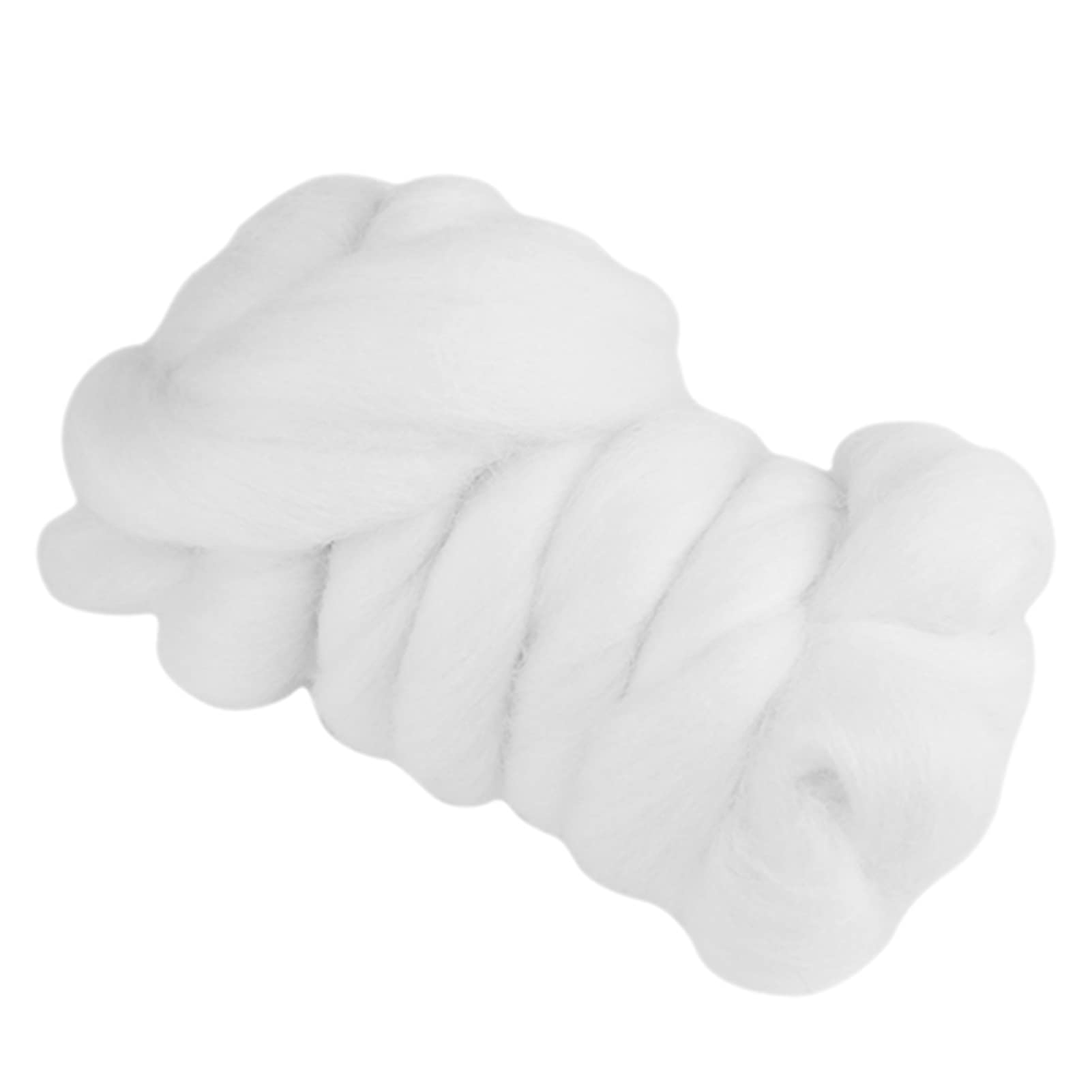 Craft Materials Needle Felting Wool Roving Yarn Roving Kit & Easy to Use] (62-white)