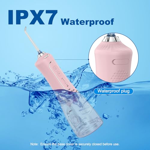 WellLeo Water Flossers for Teeth, 300ML Cordless Oral Irrigator Rechargeable Dental Flosser Picks with 5 Modes 5 Jet Tips,IPX7 Waterproof Teeth Cleaner for Braces Gum Care, Home Travel Use — view 6