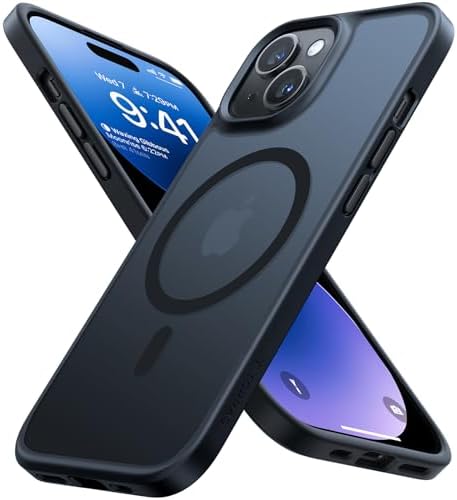 （05:00時点） TORRAS iPhone 14/13 用 ケース【米軍進化耐久性・高精密 Magsafe対応】マグネット搭載 耐衝撃 ワイヤレス充電 半透明 マット 黄ばみなし ストラップホール付き マグセーフ対応 ブラック