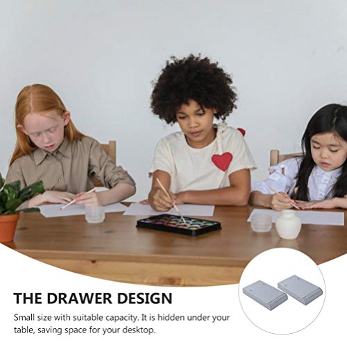 IMIKEYA 2 peças de gaveta autoadesiva oculta para gavetas embaixo da mesa, caixa de canetas com band