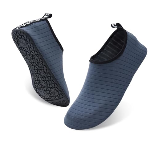 Milaloko Zapatos Acuáticos Surf Buceo Natación Zapatos Descalzos Secado rápido de Zapatos de Playa para Hombres y Mujeres, Gris, 40-41