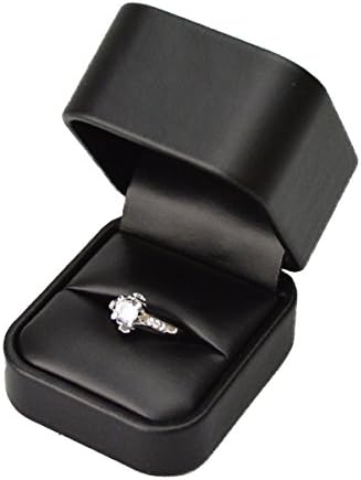 black leather ring box