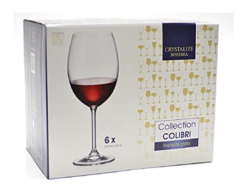Jogo de 6 Taças para Água e Vinho Colibri 580ml Cristal Bohemia