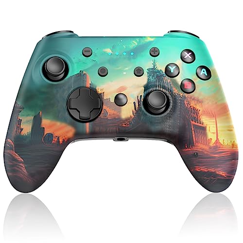 PowerLead Switch Controller for Switch OLED/Switch Lite/PC, Wireless Pro Game Controller with Motion Support, Dual Vibration, Gyro Axis, Wake Up Function, and Adjustable Turbo