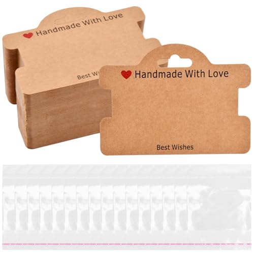 Consejos para Comprar Expositores y envases para bisutería los 10 mejores. 46 100 tarjetas de exhibición de pulseras con 100 bolsas autosellantes, paquete de pulseras reutilizables para pequeñas empresas, para collares, aretes y pulseras