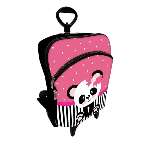 Mochila Juvenil C/Rodinha Panda Lacinho