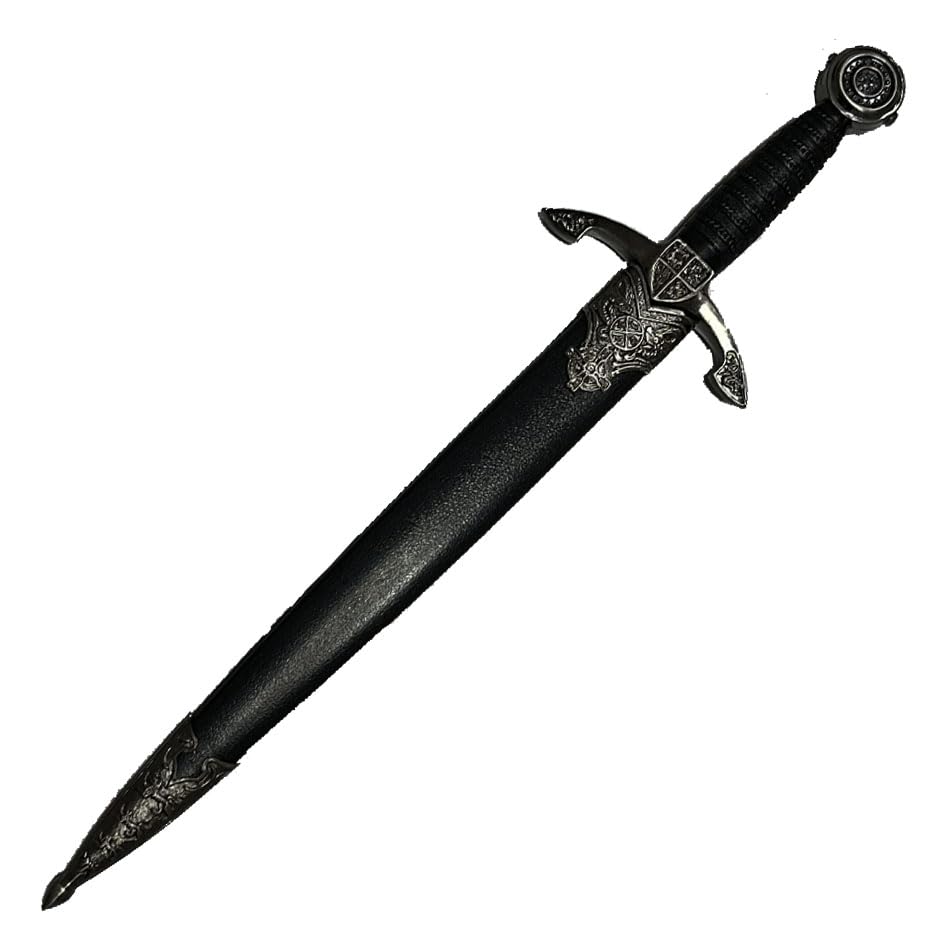 ECOMMUR Daga Medieval ZS7173 | Daga histórica de coleccionista + Vaina. Colección de artículos Antiguos.