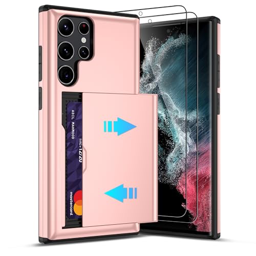 Étui Samsung S22 Ultra Pilaru avec porte-carte caché et 2 protège-écrans