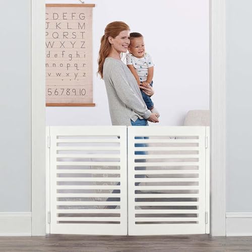 Solid Wood Swinging Cafe Doors, Two-Way Open, 24-51in Wide, Perfect for Entrances & Counters, White Finish, Stylish Partition Doors for Restaurants & Cafes (W41 x H36)