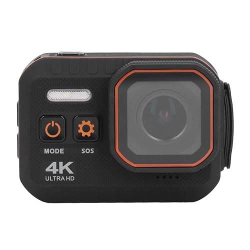 Yunseity Underwater Camera, 4K 60FPS Diving Camera with 2 Inch Screen, IP68 Waterproof Six Axes Anti Shake Floatable Digital Camera for Snorkeling Diving