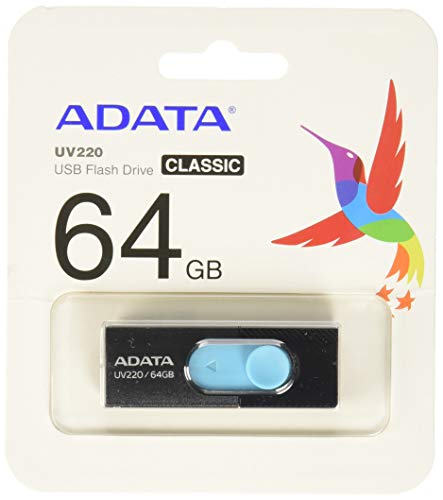 ADATA UV220 - USB Flash Drive - 64 GB - USB 2.0 - Black/Blue