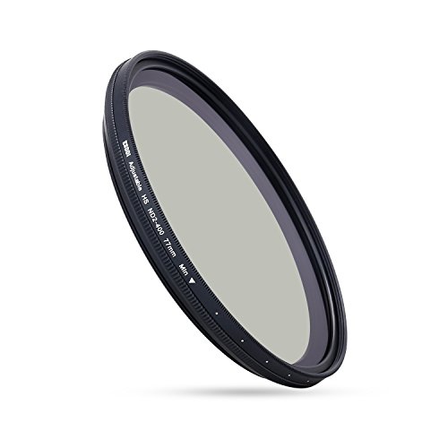 ESDDI Filtro ND 77mm, Filtro ND2-400, Filtro Densidad Neutra Filtro ND Variable para Objetivos Nikon, Canon, Sony, Sigma, Olympus etc