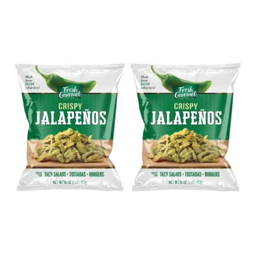 Image of Fresh Gourmet Crispy Lightly Salted Jalapenos Low Carb |Crunchy Snack and Salad Topper 16 Ounce (Pack of 2)