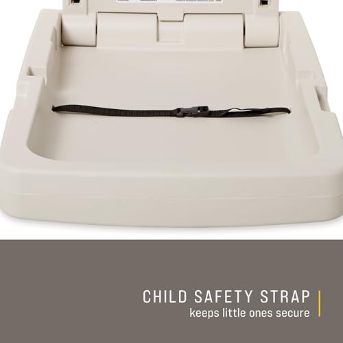 Rubbermaid Commercial Products Vertical Baby Changing Station, Light Platinum, Wall-Mounted Fold-Down Diaper Change Table with Safety Straps for Restaurants/Hotels/Schools/Airports by Rubbermaid - Image 4