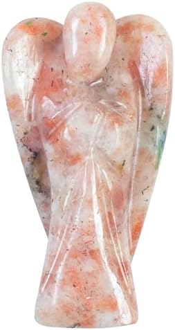 FASHIONZAADI Opalite Gemstone Angel Guardian Pocket Angels Figurine For Reiki Healing Crystal Statue Hand Carved Chakra Balancing Aura Cleansing & Love Crystals Size :- 50-60 Mm Apr. (Set of 3)