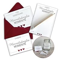 MILINDO Unsere Glücks- Marmeladenglasmomente – DIY-Set. Geschenk für Paare, Verliebte, Partner, Partnerin, Hochzeit, Mitbringsel, Kleinigkeit