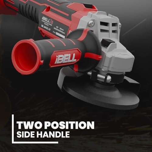 Image of iBell BA20-25 4.0Ah (BMC) Cordless Angle Grinder Brushless|20V Max|100mm /4inch Disc|3-Speed (5000 /6500 /8500 RPM)|Lightweight- Ideal for Cutting, Grinding, and Polishing