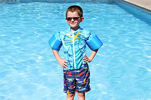 Poolmaster Chaleco de natación para piscina con flotadores de brazos, Dino Cover