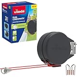 Vileda Dual Cordomatic Retractable Washing line 30m | 2x 15m clothes line holds up to 30kg | Extendable Clothes Line | Automatic retraction | Strong and durable | Wall Mounted for Indoor & Outdoor Use