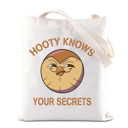 Bolso tote inspirado en la película Hooty, con diseño de búho para fans de Hooty, regalo para amantes de personajes animados (HootyKnowsToteS) miniatura 1